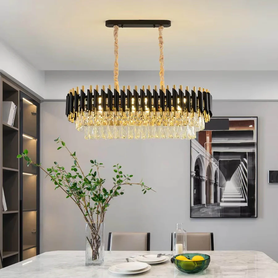 golden black crystal chandelier