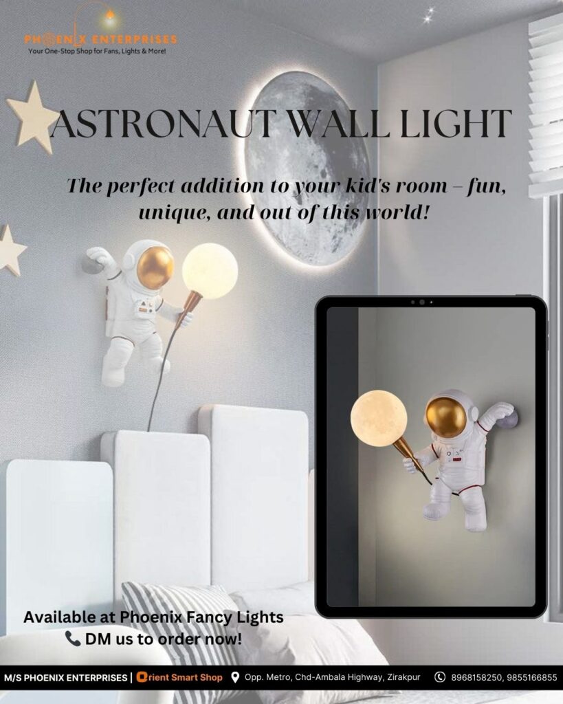 kids room astronaut wall light